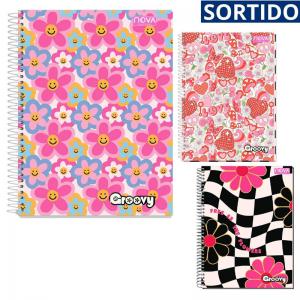 Caderno 10 Matérias Capa Dura Groovy 160 Folhas