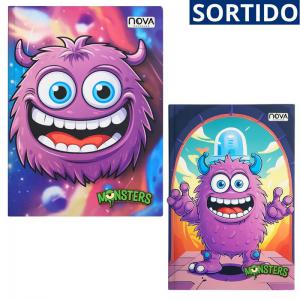 Caderno Brochura Monstros 96 Folhas - Nova Cadernos