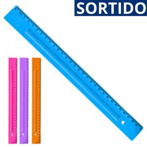 Régua Plástica 30Cm Cores Neon Escolar Polibras