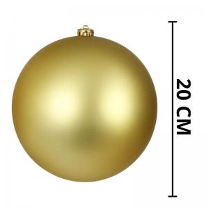Bola de Natal Dourada Fosca 20Cm Decoração