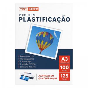 Polaseal Transparente A3 303X426Mm 125 Micras Yins C/100 Folhas