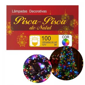 Pisca-Pisca Natalino Led Colorido 100 Lâmpadas 9M 127V