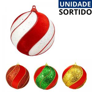 Bola de Natal Decorada com Glitter 80Mm Sortidas em Cores Vibrantes Multiart