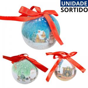 Bola de Natal Decorada 60Mm com Estampas Sortidas Multiart