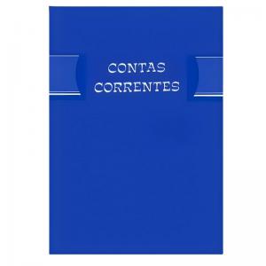 Livro Conta Corrente Tamoio 1/4 Pequeno 100 Folhas Capa Azul