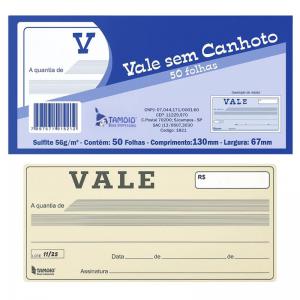 Vale Comercial Tamoio 50 Folhas Sem Canhoto 132X67Mm Sulfite