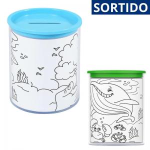 Cofre Infantil para Colorir Brubrika Plástico 8,5X7Cm Sortido Desenhos