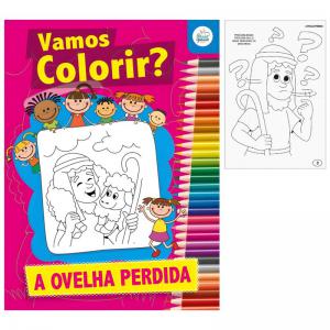 Livro de Colorir e História Infantil a Ovelha Perdida 8 Páginas Educativo