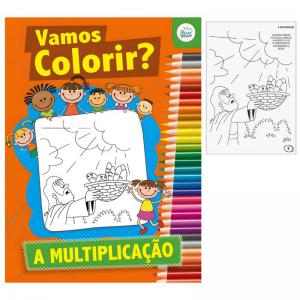 Livro de Colorir e História a Multiplicação 8 Páginas Educativo Infantil