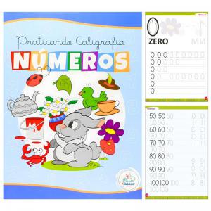 Livro de Atividades Caligrafia Números Passo a Passo 24 Páginas Educativo