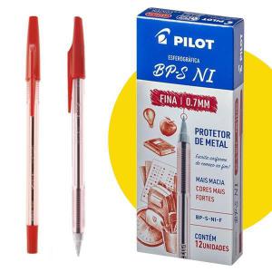Caneta Esferográfica Pilot Vermelha 0.7Mm Bp-S Caixa com 12
