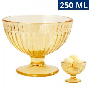 Taça de Vidro Âmbar 250Ml para Sobremesa Linha Marselha Ke Home