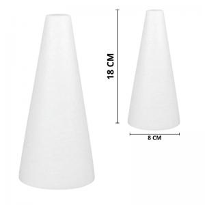 Cone de Isopor Maciço Branco 340Mm X 30Mm Decoração e Artesanato