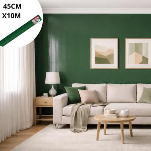 Papel Adesivo Contact Verde 45Cmx10M Decoração Moderna Resistente