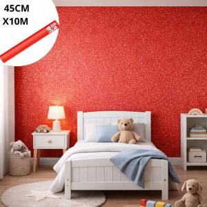 Papel Adesivo Contact Vermelho Glitter 45Cmx10M Decorativo - Dac