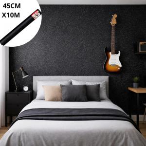Papel Adesivo Contact Glitter Preto 45Cmx10M Decoração Moderna Dac