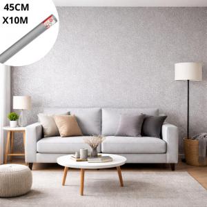 Papel Adesivo Contact Glitter Prata 45Cm X 10M Decorativo Dac