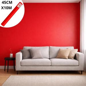 Papel Adesivo Contact Vermelho 45Cmx10M Decoração Renovação Casa