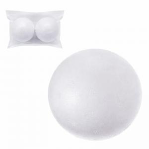 Bola de Isopor Maciça 100Mm Pacote com 2 Unidades Decoração Artesanato