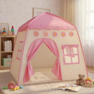 Barraca Infantil Dobravel Castelo Rosa Princesa 105X135Cm