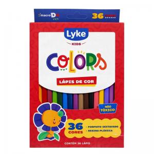 Lápis de Cor Sextavado 36 Cores Resina Colors Kit Escolar