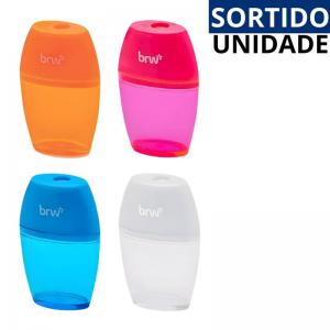 Apontador Plástico Oval com Depósito 1 Furo Escolar Escritório