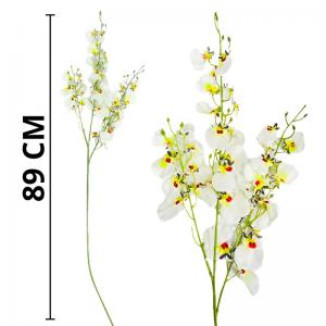Haste Orquídea Chuva de Ouro Branca 89Cm Decoração Elegante