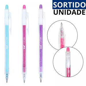 Caneta Esferográfica 0.7Mm Glitter Colorida Brw Divertida Variada