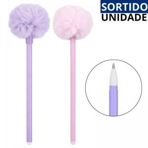Caneta Esferográfica 0.7Mm Brw Divertida com Pompom Colorida
