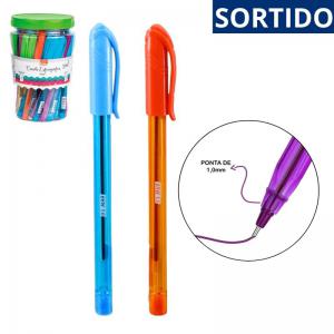 Kit Canetas Esferográficas Brw Soul Neon 1.0Mm, Pacote com 50 Unidades