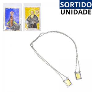 Escapulário Religioso São Bento e Nossa Senhora Aparecida em Cordão