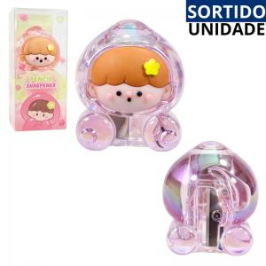Apontador Plástico Duplo Oval Peach Girl com Depósito Escolar