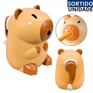 Apontador de Mesa Manivela Capivara Duplo com Depósito Leoeleo