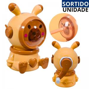 Apontador de Mesa Manivela Capivara Duplo Oval com Depósito Leoeleo