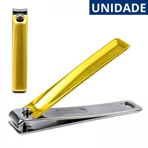 Cortador de Unha Inox Dourado Grande 7,5Cm Durável Alta Precisão