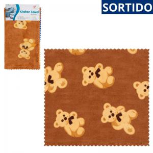 Kit Panos Microfibra Ursinho 30X30Cm, Conjunto com 3 Unidades, Limpeza Eficiente