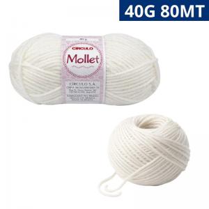 Lã Círculo Mollet Natural 40G 80M Cor 020 para Tricô e Artesanato