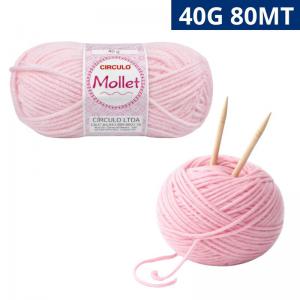 Lã Círculo Mollet 40G Cor 3027 Iogurte 80M para Tricô e Crochê