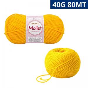 Lã Círculo Mollet 40G Cor 318 Gema 80M Tricô Crochê Artesanato