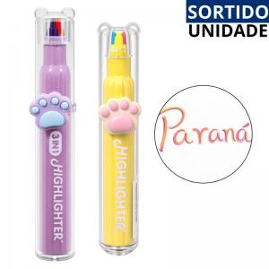 Marca Texto Triangular Neon Divertido Patinha 3 Pontas Sortidos
