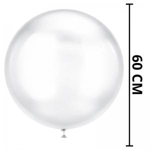 Balão Bubble Branco 60Cm Decoração Festa Transparente Unidade