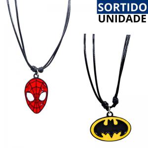 Colar Infantil Regulável Pingente Metal Heroes - Acessório Crianças