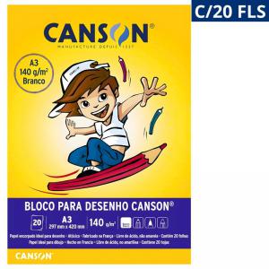 Bloco de Desenho Branco A4 210X297Mm 140G com 20 Folhas