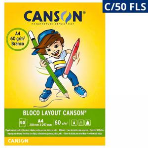 Bloco de Desenho Layout A4 Branco 210X297Mm 60G 50 Folhas