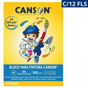 Bloco de Pintura A4 210X297Mm 300G Branco com 12 Folhas para Artistas