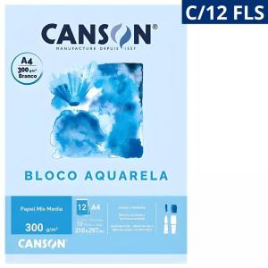 Bloco Aquarela Linha Técnica A4 300G Branco 210X297Mm 12 Folhas