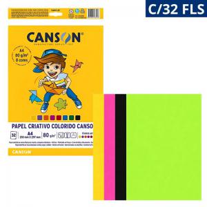 Papel Criativo Colorido A4 210X297Mm 80G com 32 Folhas para Artes