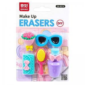 Borracha Escolar Divertida Make Up 4Cm Kit com 5 Unidades