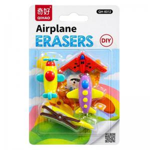 Borracha Escolar Divertida Airplane 4Cm Kit com 5 Unidades
