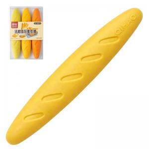 Borracha Escolar Divertida Formato Pão Baguete 12Cm Kit com 3